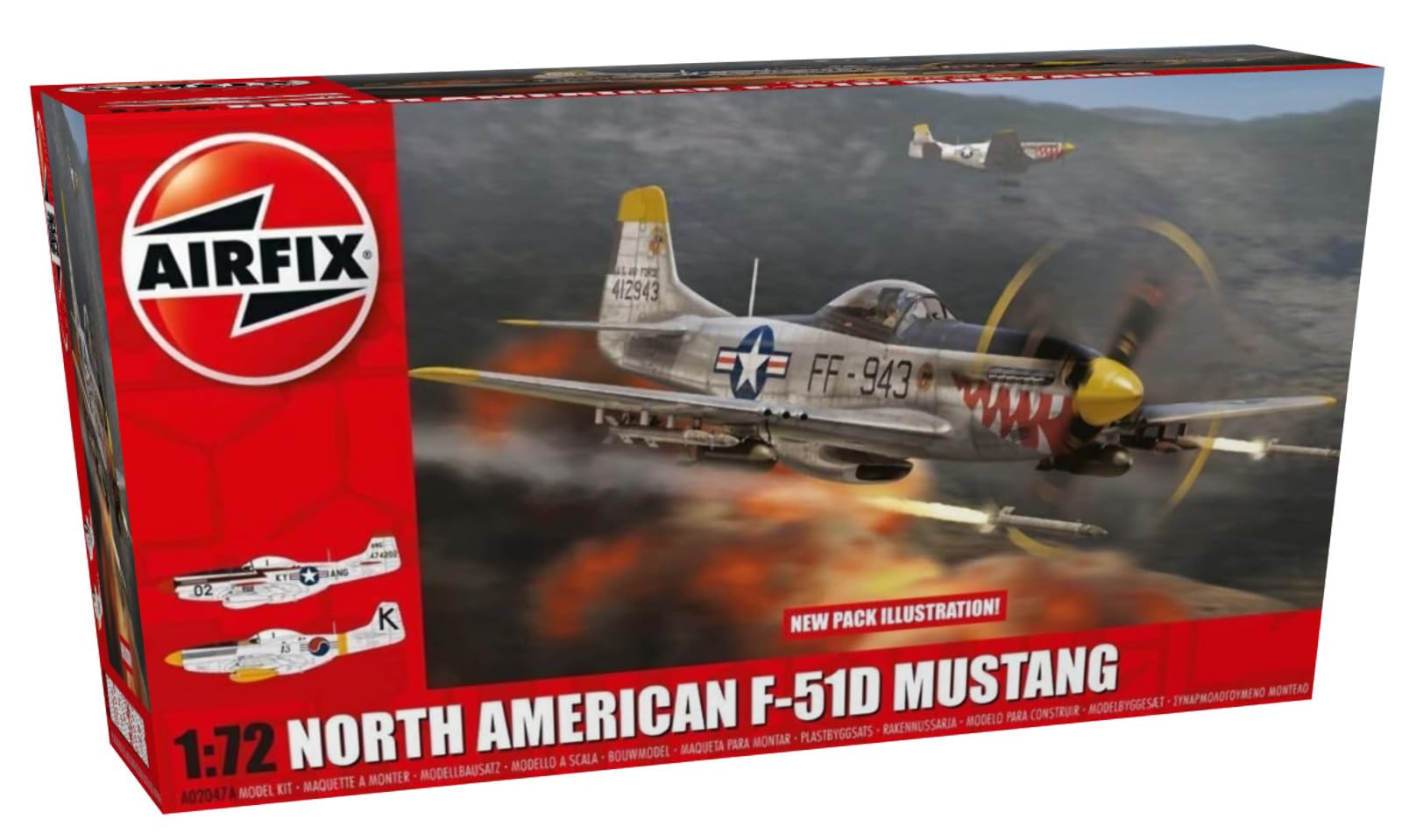 Airfix Model Set - A02047A North American F-51D Mustang Model Building Kit - Plastic Model Plane Kits for Adults & Children 8+, Set Includes Sprues & Decals - 1:72 Scale Model