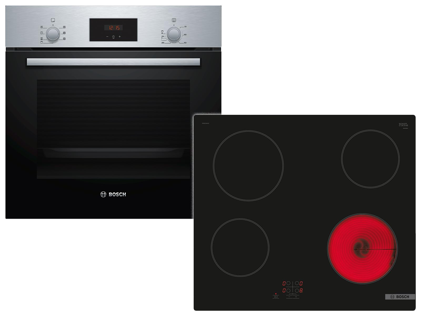 Bosch HBD231BR61 zestaw piekarnika HBF133BR0 + płyta kuchenna ze szkła ceramicznego PKE61RAA2E