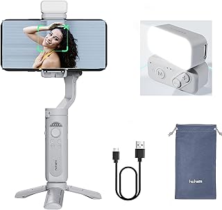 hohem iSteady XE Kit Gimbal Stabilizer for Smartphone 3-Axis Cell Phone Handheld Gimbal with Fill Light,Stabilizer for iPhone&Android Lightweight Youtuber Vlogging Live Stream