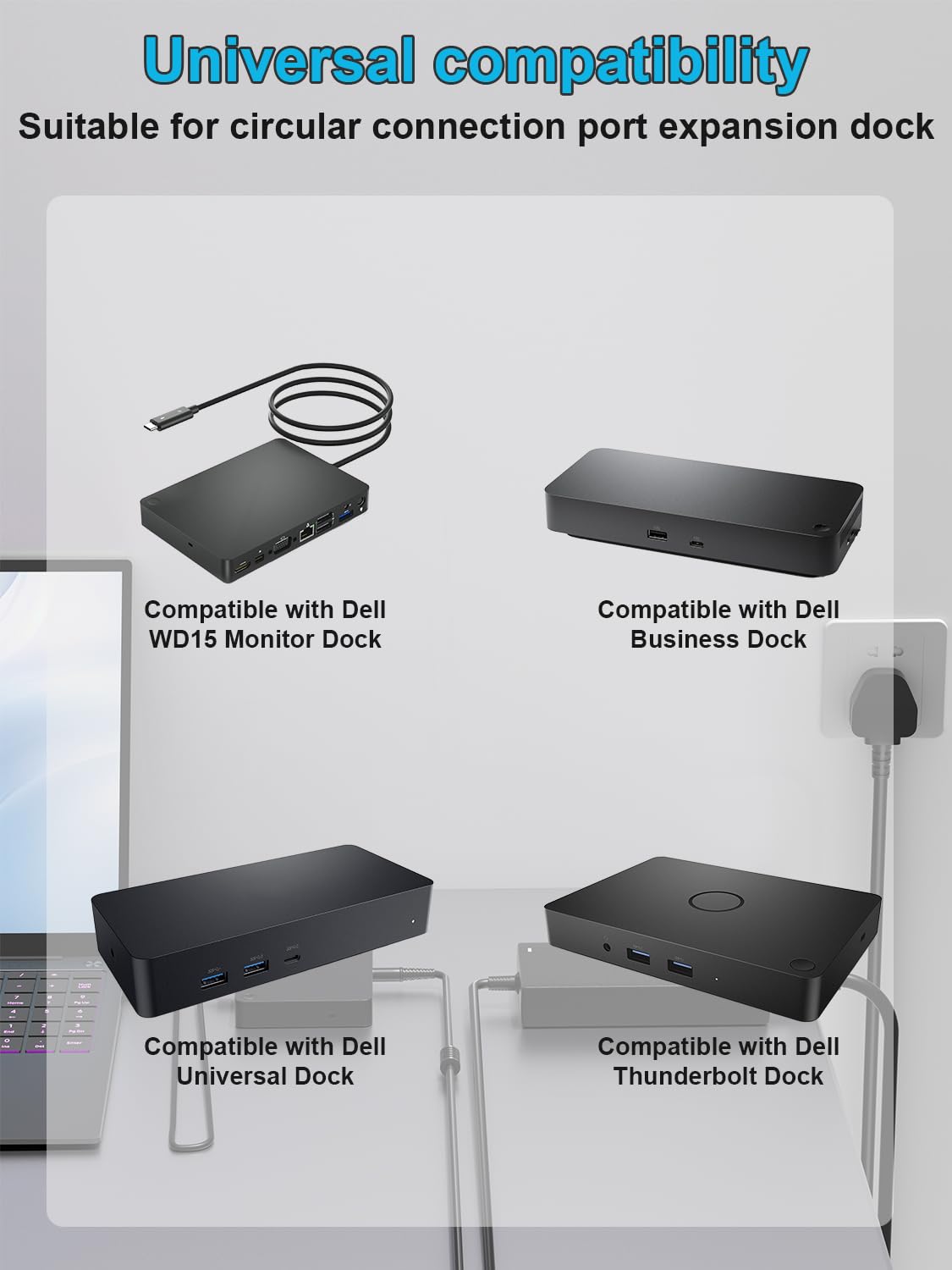 180W 130W Ladekabel Netzteil Ladegerät für Dell Dock WD15 WD19 WD19S UD22 WD25 SD25 D6000 D6000S K20A K17 K22A Thunderbolt TB16 TB15 K16A WD22TB4 SD25TB4 WD19TB WD19TBS Docking Station