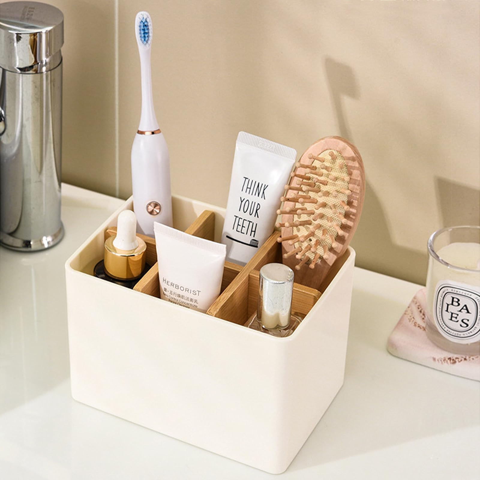 YILAIMAX Toothbrush Holders for Bathroom,6 Slots-White