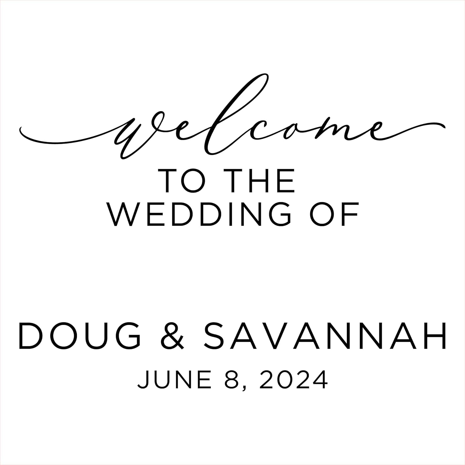 Welcome to Our Wedding Flower Box Decal, Personalized Bloom Box Sticker, Vinyl Lettering for Custom Floral Pop Up Box Sign, Several Sizes & Colors, Decal ONLY