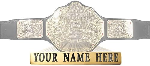 Placa de identificación personalizada compatible con el cinturón de réplica del Campeonato Mundial de Peso Pesado de la WWE para adultos (NO