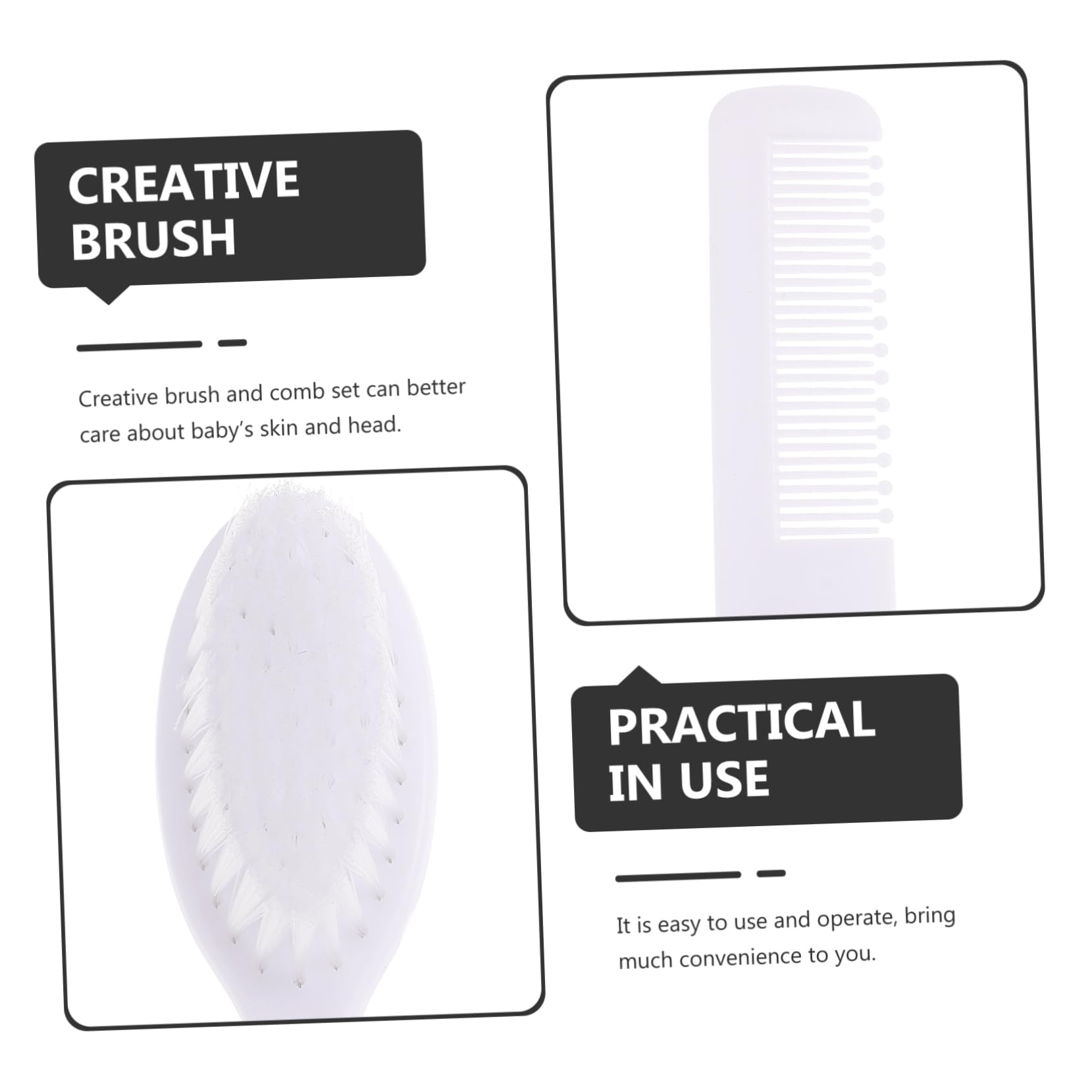 RORPOIR Detangle Hair Scalp Scrubber Shower Infant Comb Brush Set Toddler Brush