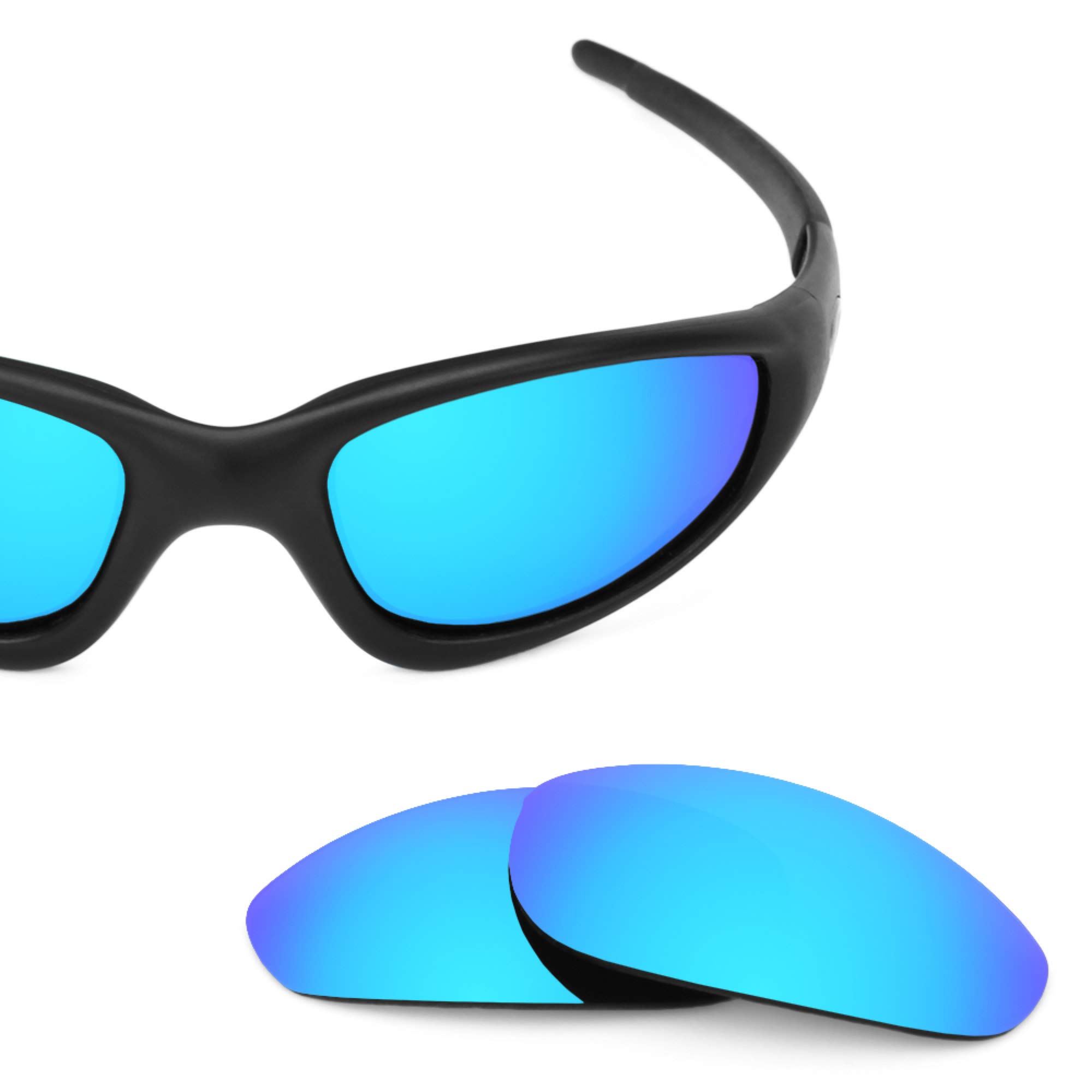 Revant Replacement Lenses Compatible With Oakley Straight Jacket (1999), Polarized, Ice Blue Mirrored