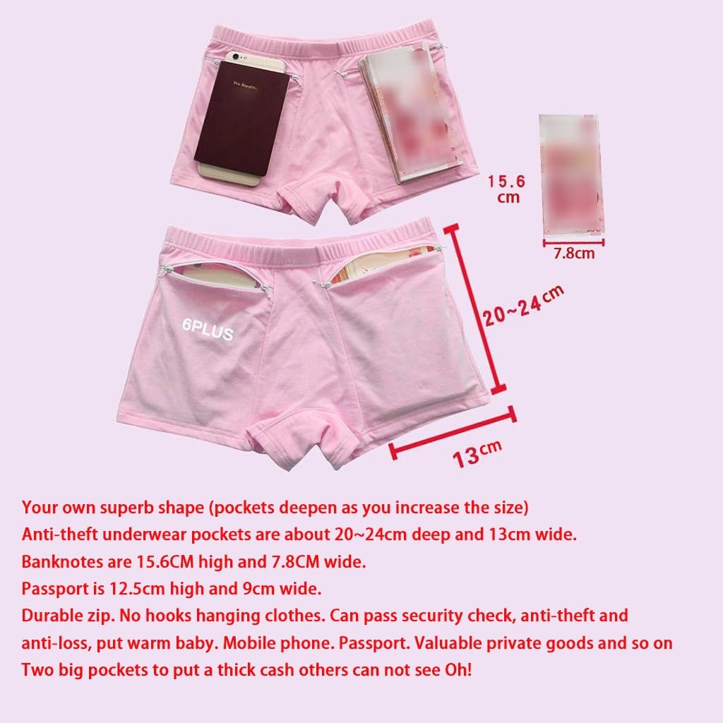 LaseVe Donna Intimo Antiborseggio Mutandine da Viaggio Donna Intimo Tasca Nascosta Senza Cuciture Boxer Slip Confezioni 3/6