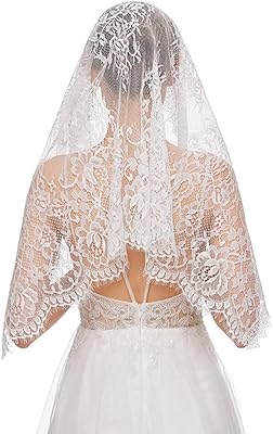 Bridal Veil Mantilla Head Covering Embroidery Flower Printed Veils Bride Wedding Accessory Short Wedding Head Veil