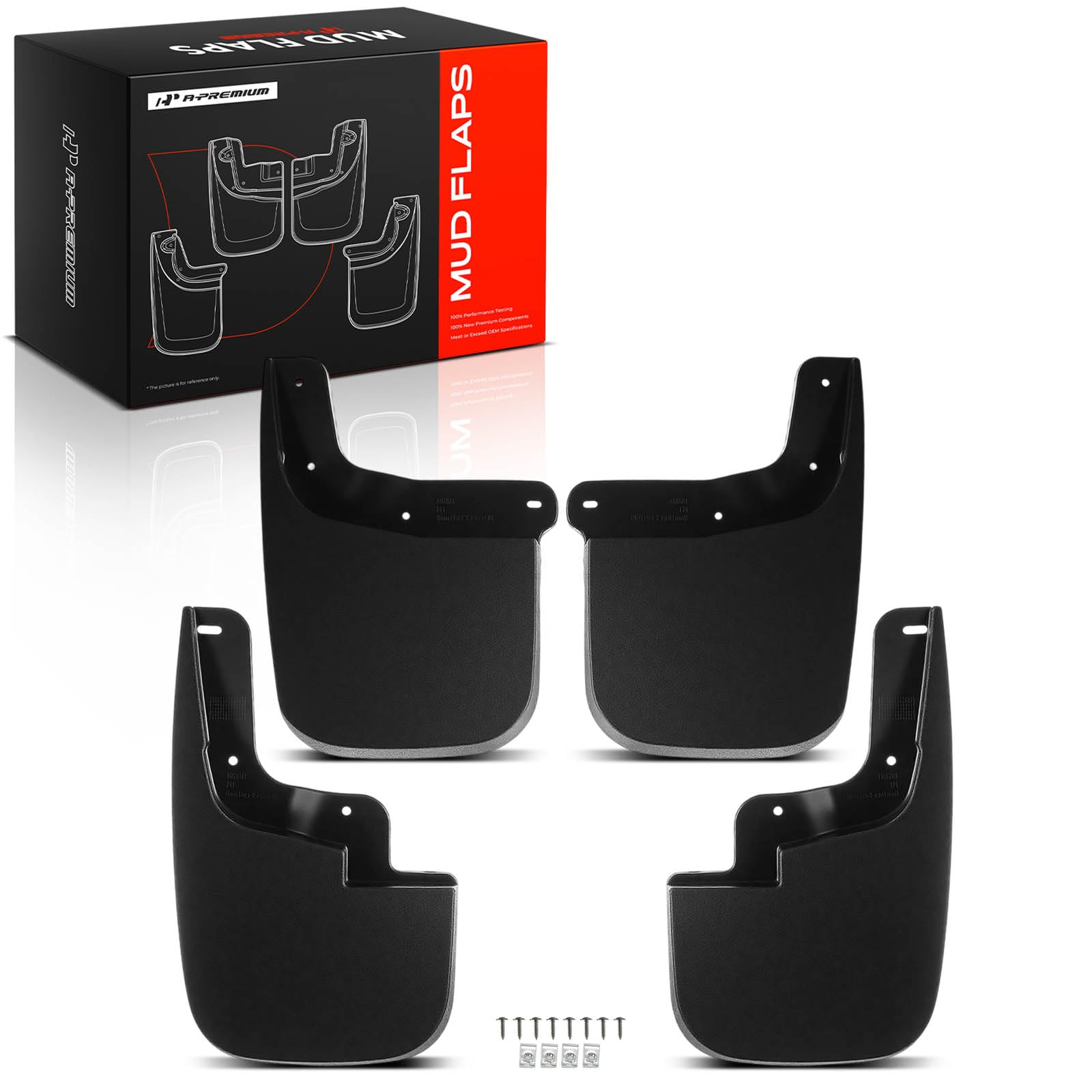 A-Premium Mud Flaps Compatible with Chevy Colorado (Not Fit ZR2) & GMC Canyon, 2015-2022, No Drilling Required Mud Guards with Hardware Accessories, Set of 4 Front and Rear