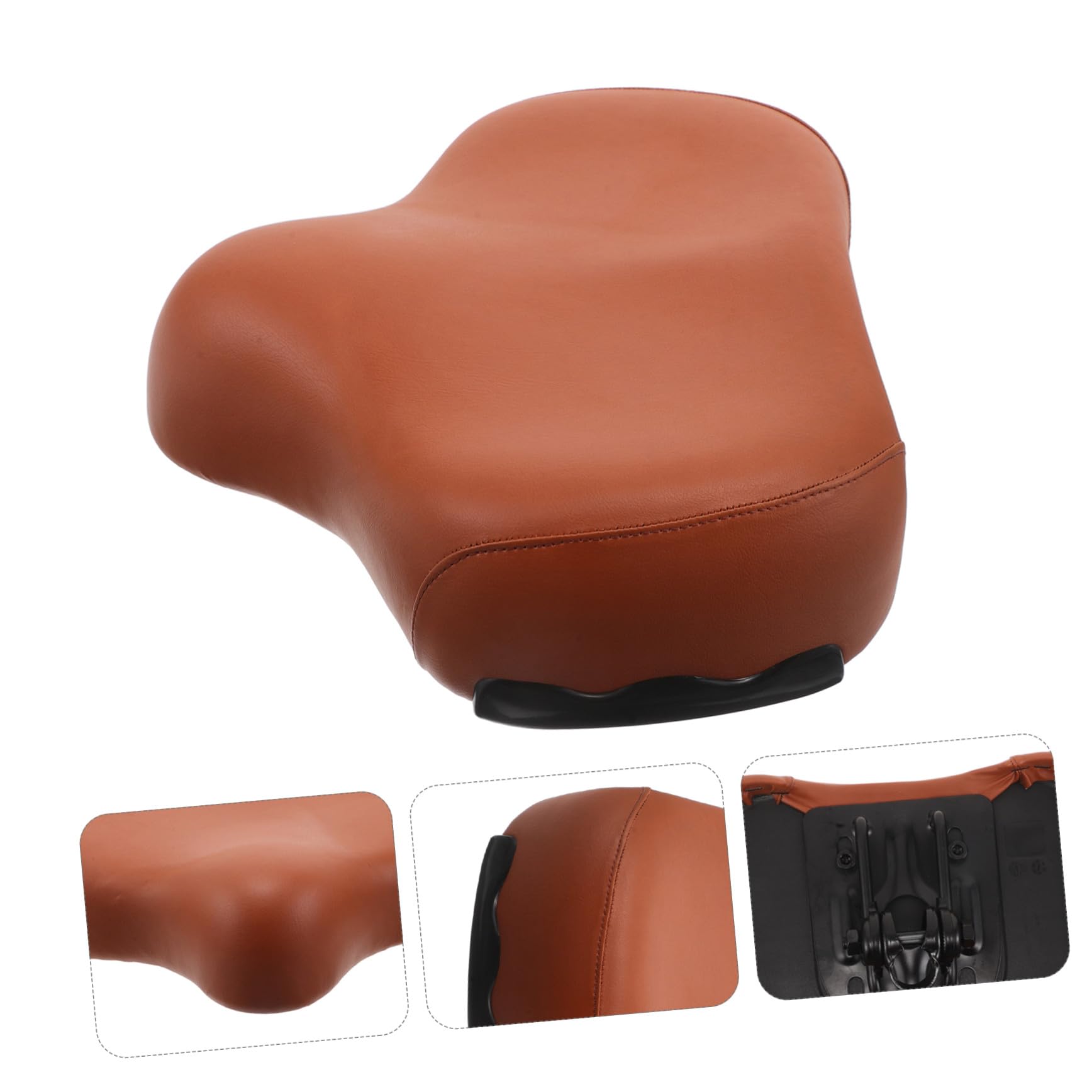 Mikinona Sella per Cyclette Marrone in Pu con Imbottitura in Spugna | Ricambio per Bici Fitness Indoor, Struttura Robusta, Accessorio per Allenamento Domestico