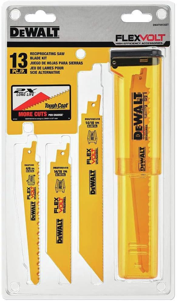 DEWALT DWAFV413SET FLEXVOLT Reciprocating Saw Blade Set, 13 Piece