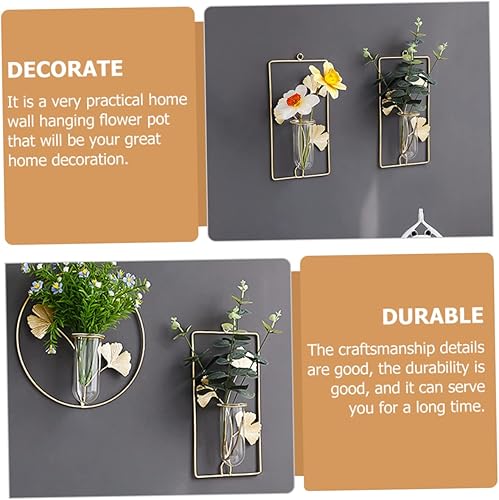 Miniatura 7 de YARNOW Jarrón colgante de pared, decoración de pared, adorno de cristal montado en la pared, adorno para el hogar