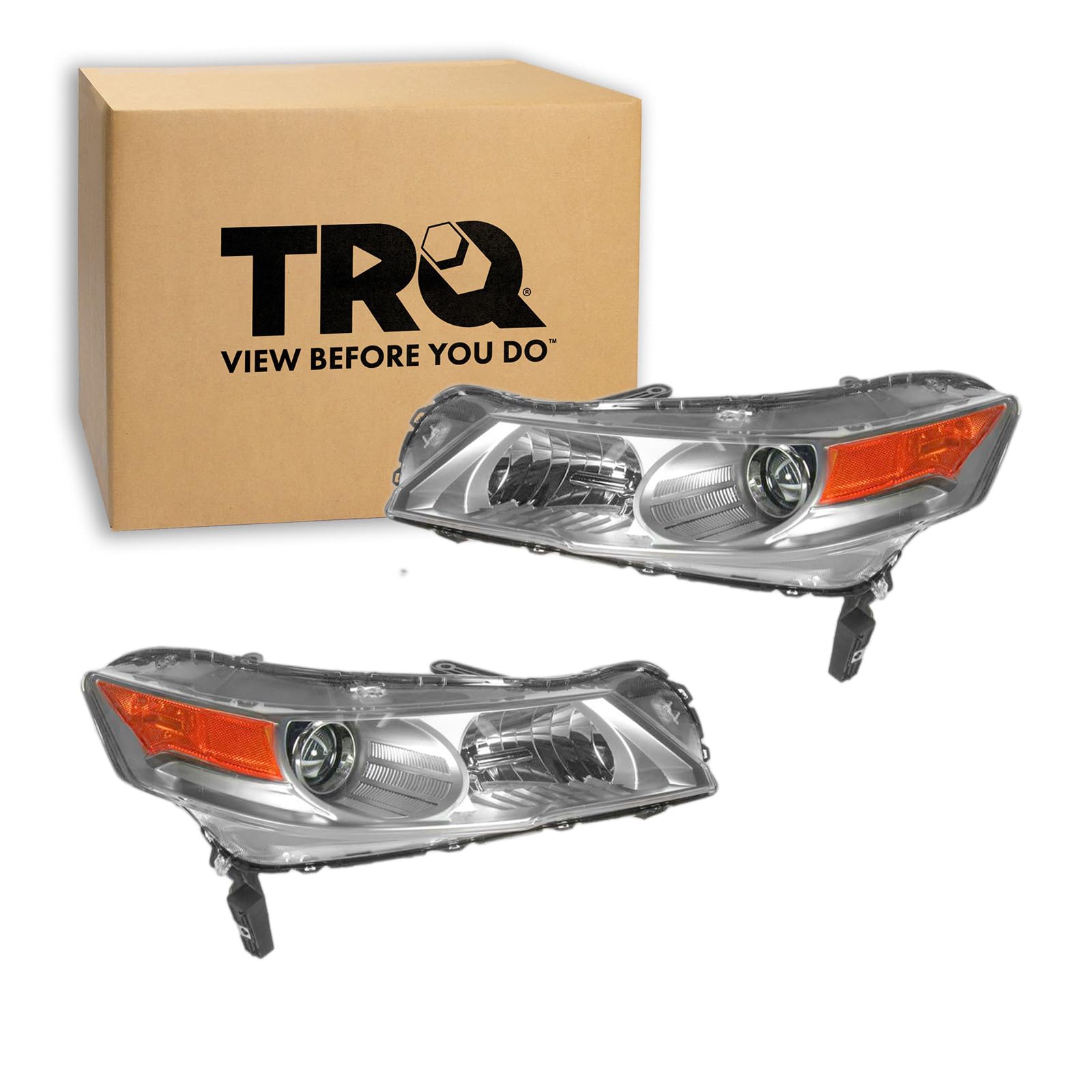 TRQ Headlight Assembly Set AC2518116 AC2519116 Compatible with 2009-2011 Acura TL
