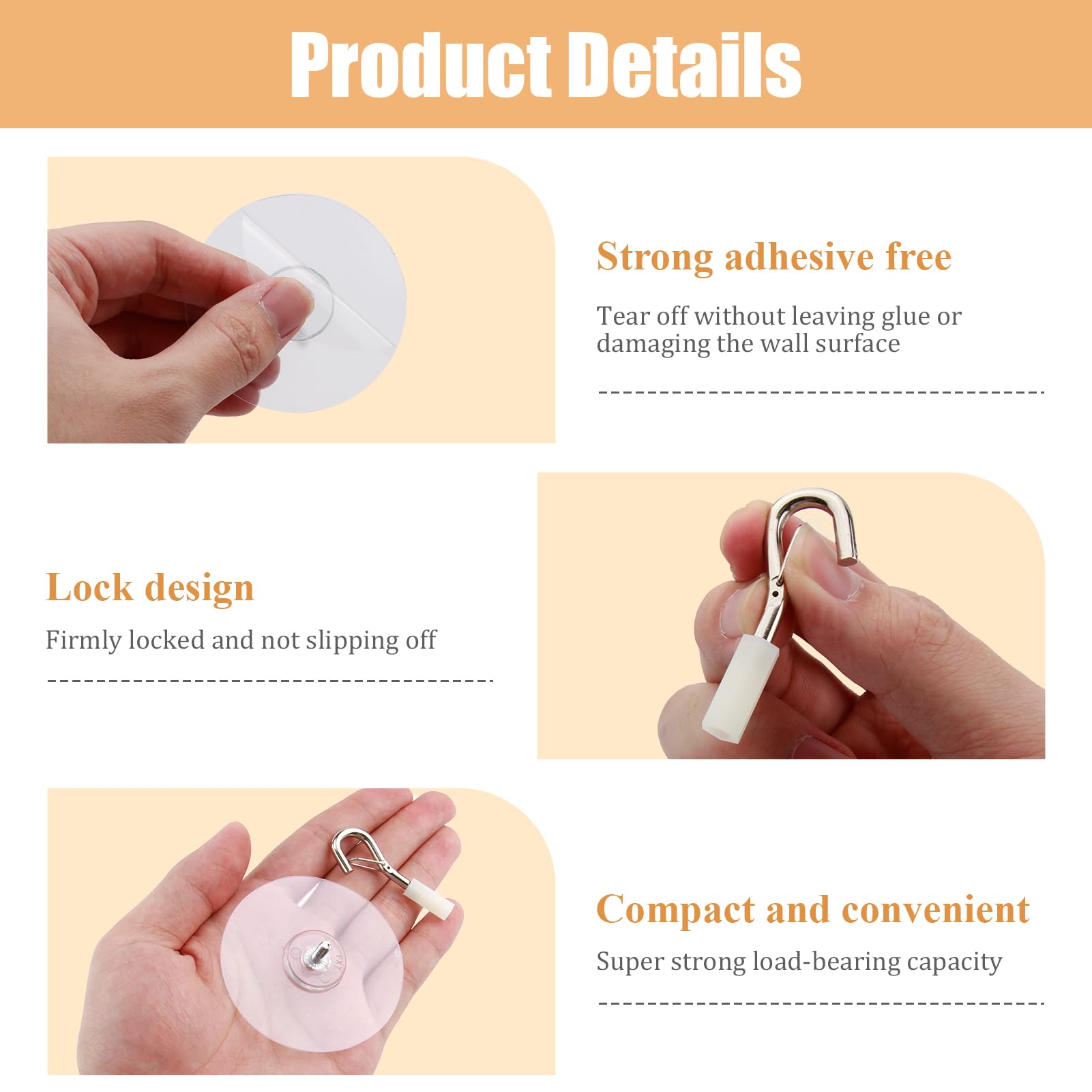 Kasoud Ceiling Hooks, Heavy Duty Ceiling Hook, No-Drill Ceiling Hanging Hooks for Hanging Plants Bird Feeders, Lanterns - Image 3