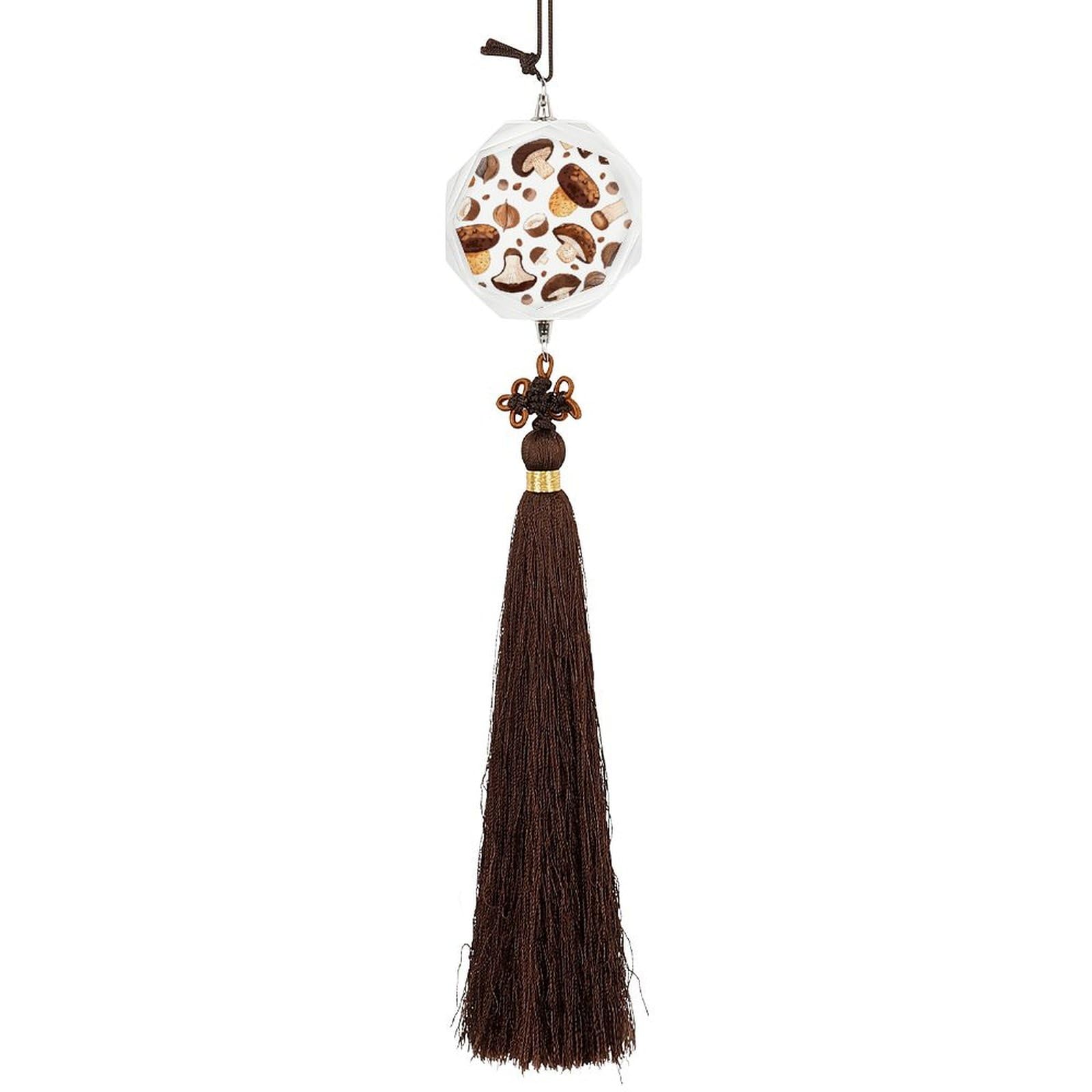 Crystal Car Pendant Charms Hexagon Crystal Rear View Mirror Charms Mushrooms And Hazelnuts Auto Hanging Interior Ornament Pendant Car Interior Accessories for Women Men Auto Decor