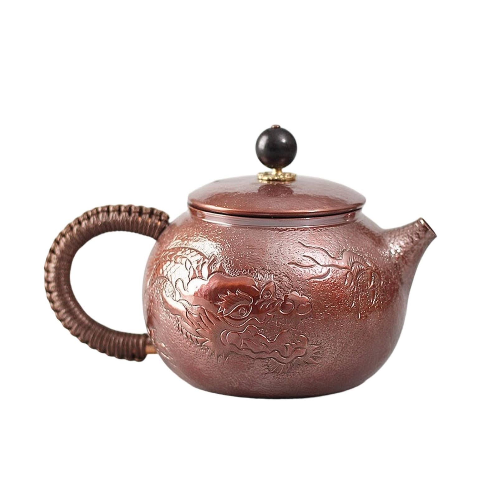 Tetera Cobre Martillado Tetera con Tapa Vintage Hervidor para Aficionados Al Té, style to 8