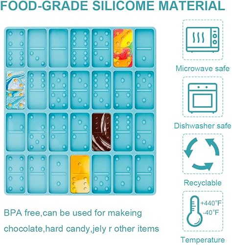 Miniatura 3 de Domino Resin Molds, Domino Molds for Resin Casting, Professional Dominos Molds for Epoxy Resin, Domino Molds Set 28 Cavities, Sturdy Silicone Molds