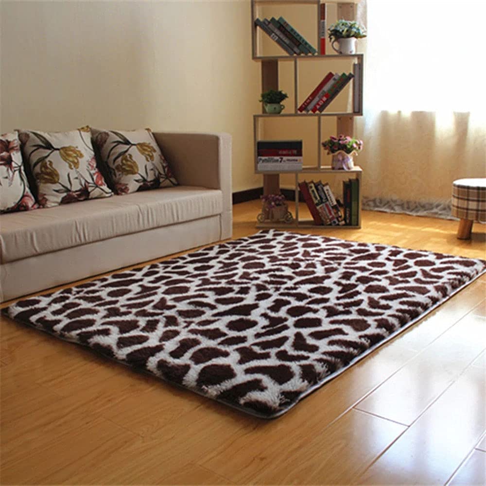 Tapis moelleux doux léopard cheveux long tapis de cuisine et table de chevet