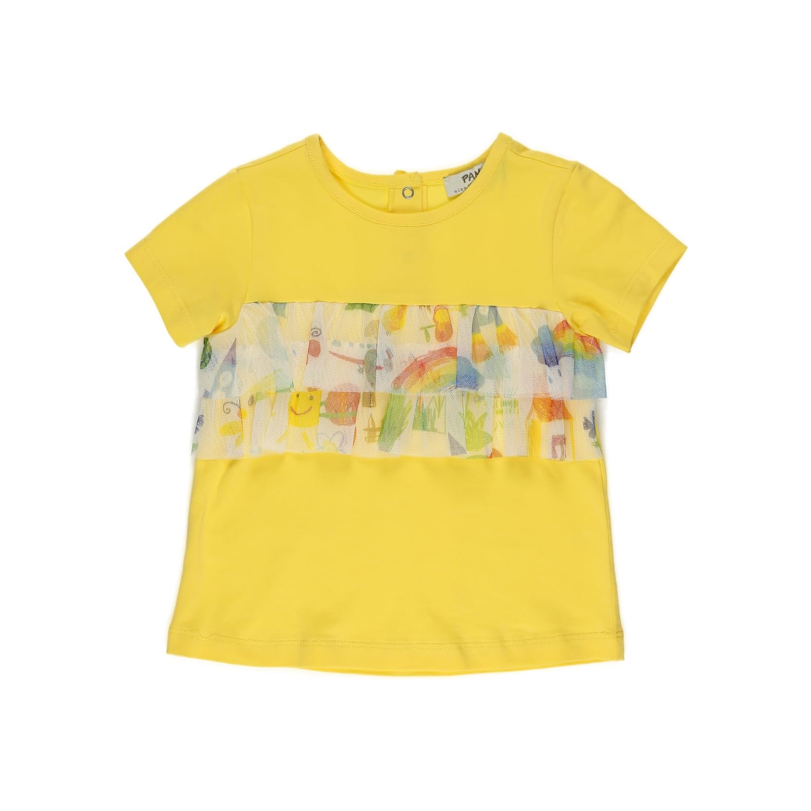 Kız Çocuk Fırfır Tül Detaylı T-Shirt