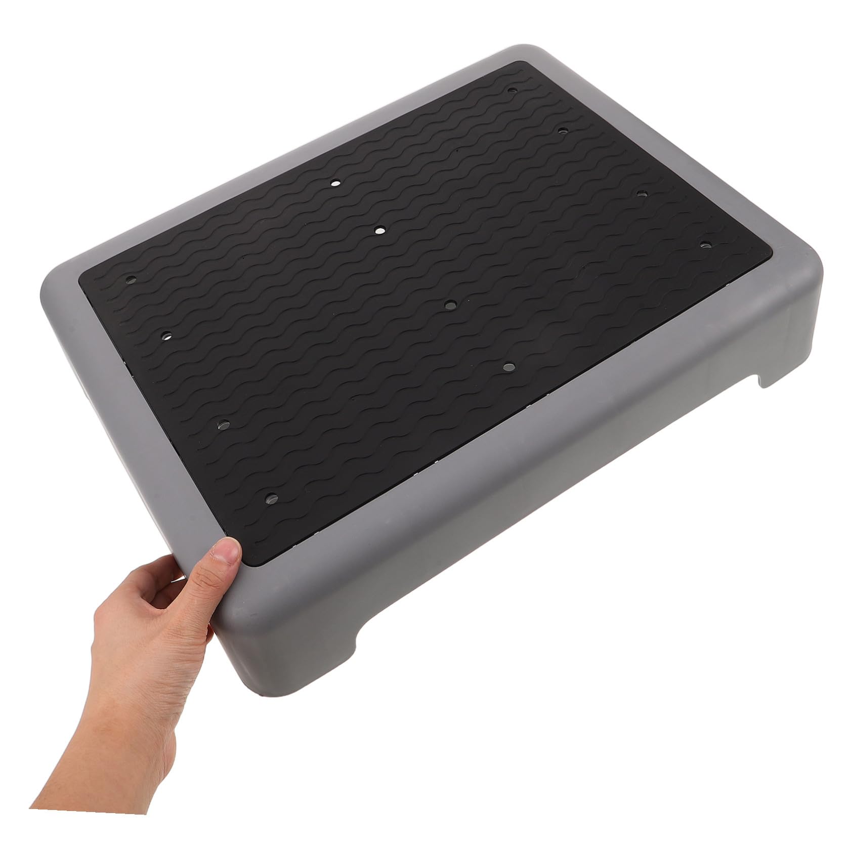 KICHOUSE Rutschfester Kunststoff Trittschemel 44x34cm für Senioren mit Ergonomischem Komfort als Fußhocker im Badezimmer und Badewanne