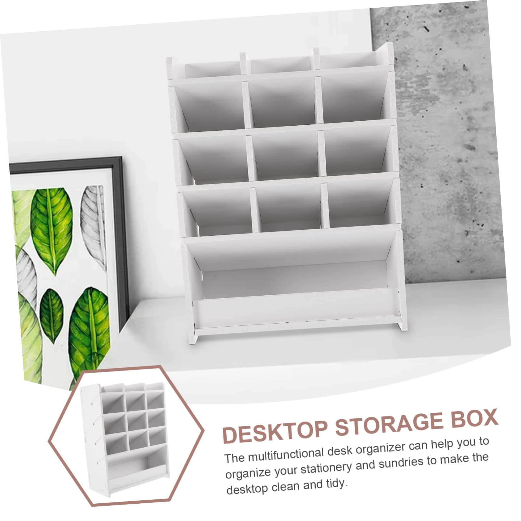 STOBOK Organizer da Scrivania Ufficio Bianco, Plastico, Multi Scomparti