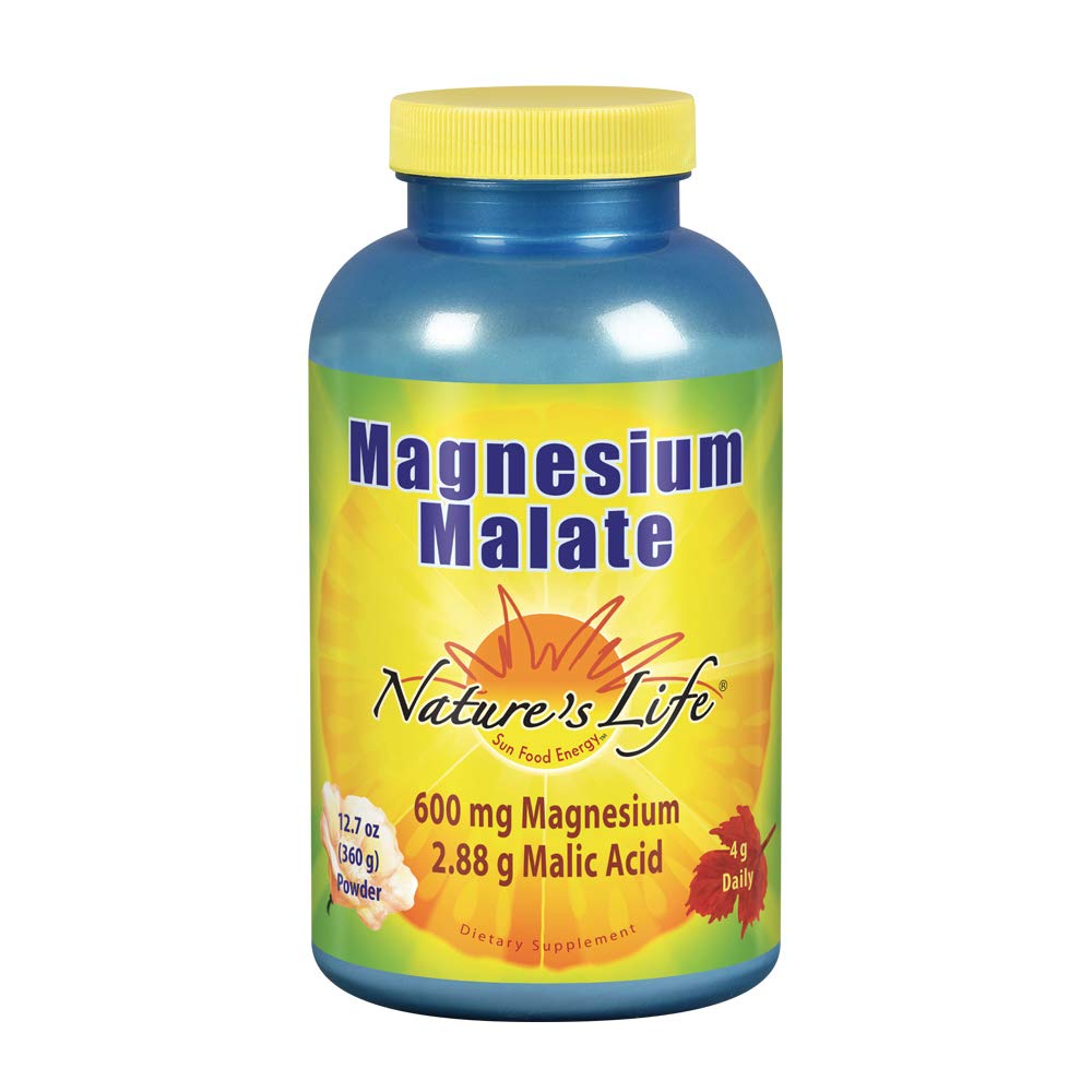 Amazon.com: Nature's Life Magnesium Malate Powder with Malic Acid, 600mg,  Healthy Heart, Muscle & Bone Health Support, 90 Servings : Health &  Household