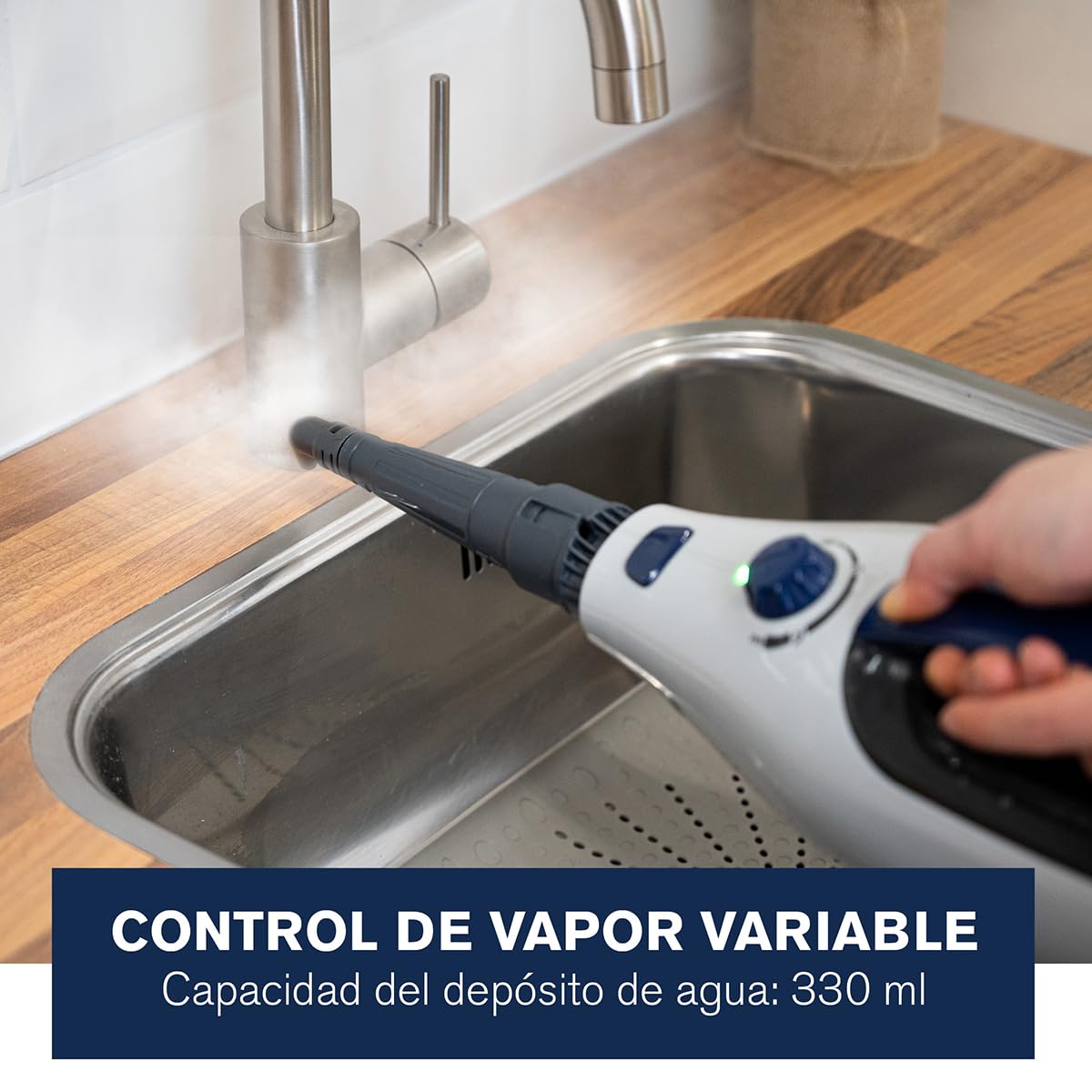 Dirt Devil Limpiador de Alfrombras y Mopa Eléctrica con vapor DD7004 - Calentada en 30 Segundos - Mopas de Limpieza Suelos con 4 Accesorios, 1300W