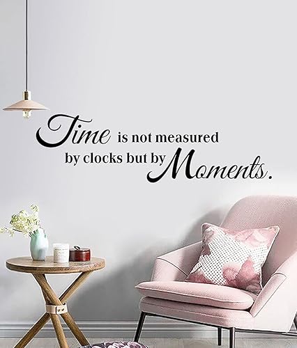 Miniatura 5 de Calcomanías de pared inspiradoras con cita de tiempo, el tiempo no es medido por relojes, pero por momentos, motivación dicho, calcomanía de pared