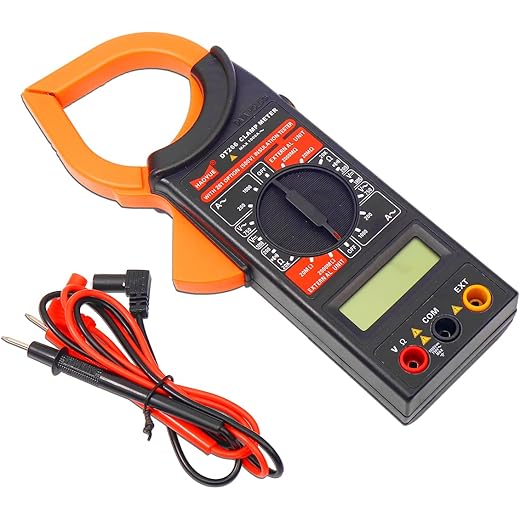Electronic Spices DT266 Digital Clamp Multimeter for Measuring Ac and Dc Voltage, Ac Current and Resistance With Lcd Display