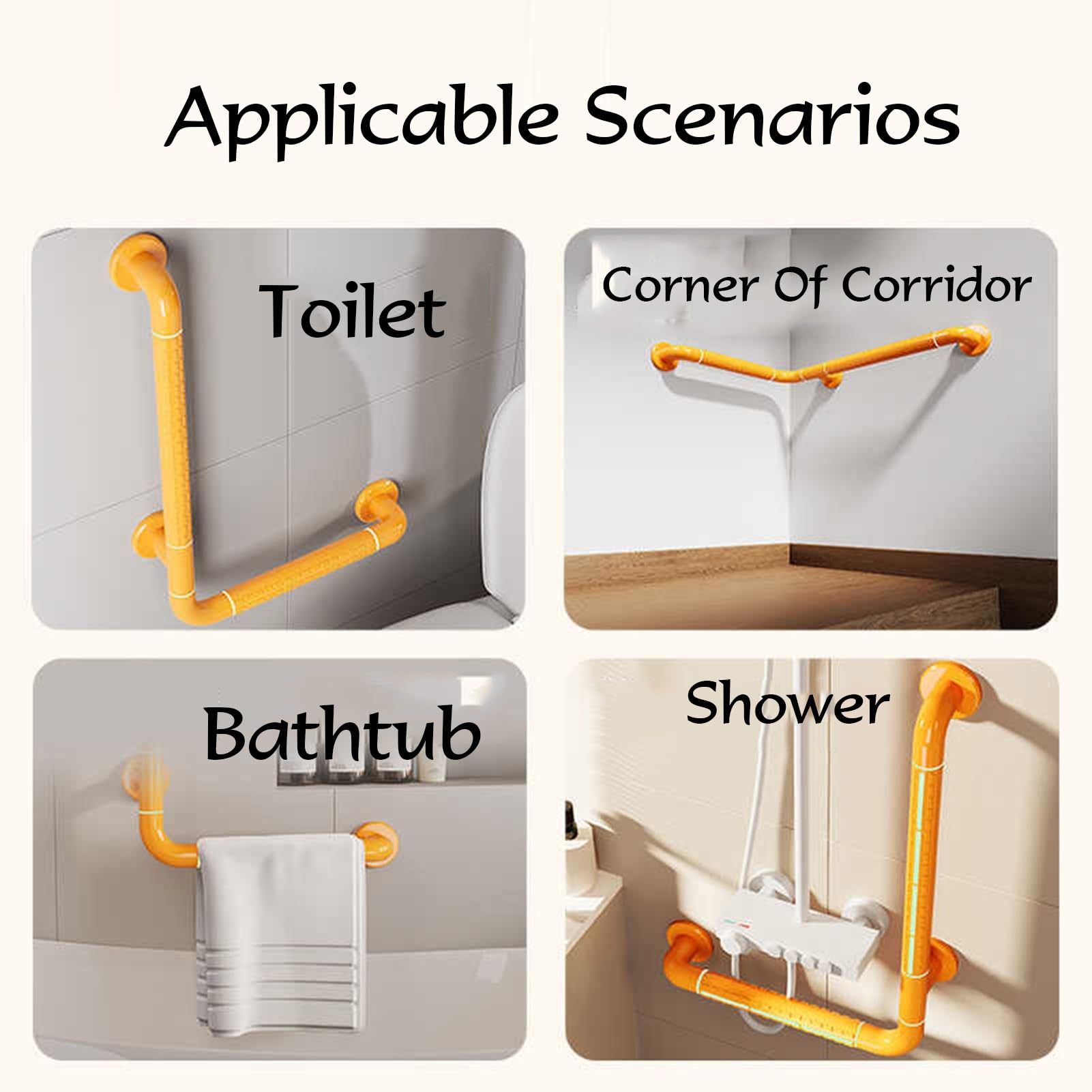 Barra De Apoyo For Baño, Barra De Apoyo For Ducha De Acero Inoxidable Blanco, Extraíble En Ángulo Recto De 90°, Soporte De Pasamanos De Seguridad For Personas Mayores, Niños Y Personas Con Discapacida