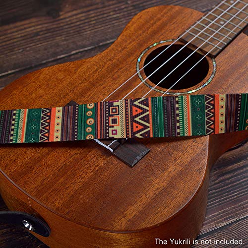 Tomshin Correia ajustável para Ukulele Cinto de ombro com padrão de impressão em poliéster macio e c