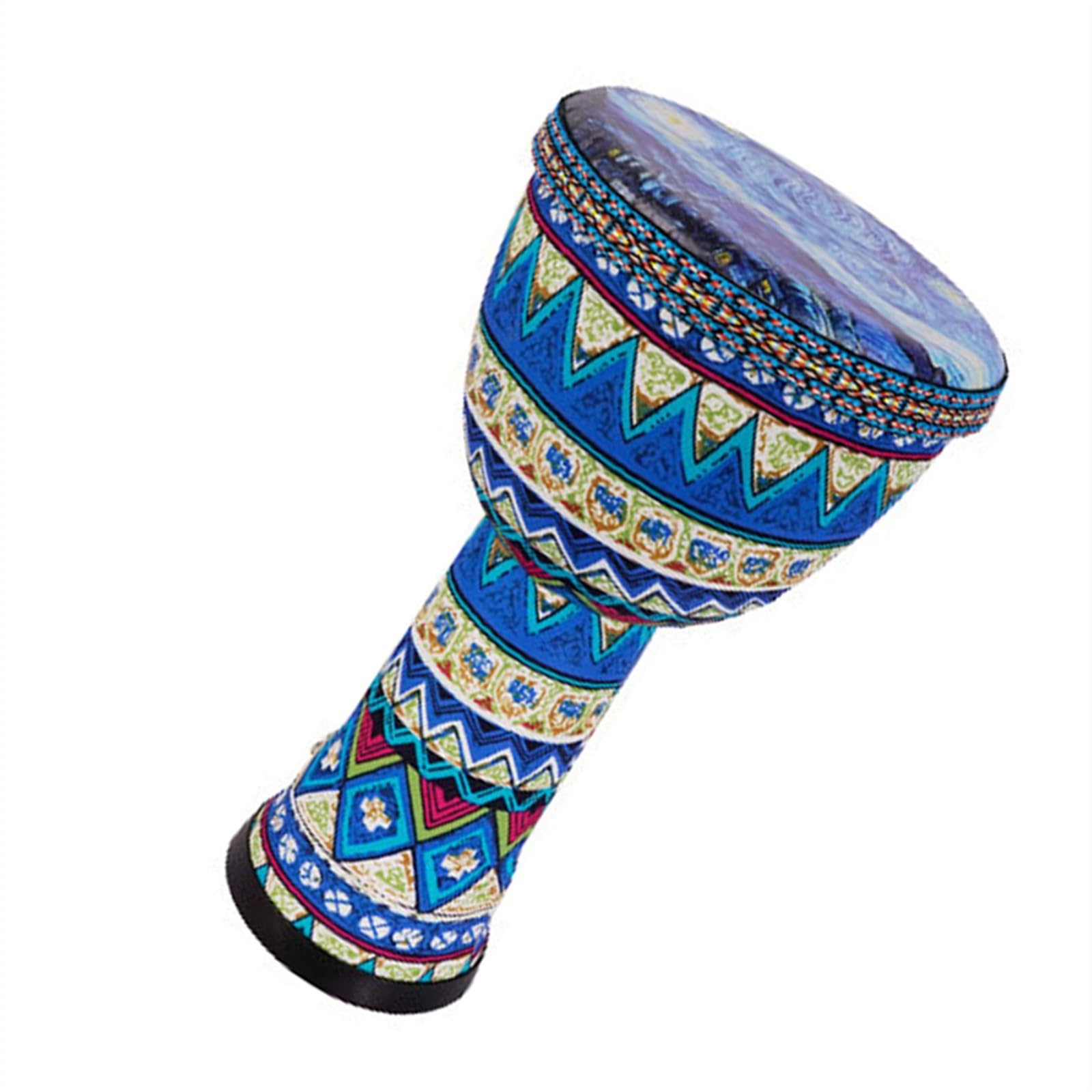 8-calowy Lekki Tamburyn Z Afrykańskiego Bębna Z PCV Dla Początkujących Z Paskiem Afrykański Bęben Instrument (Color : A)