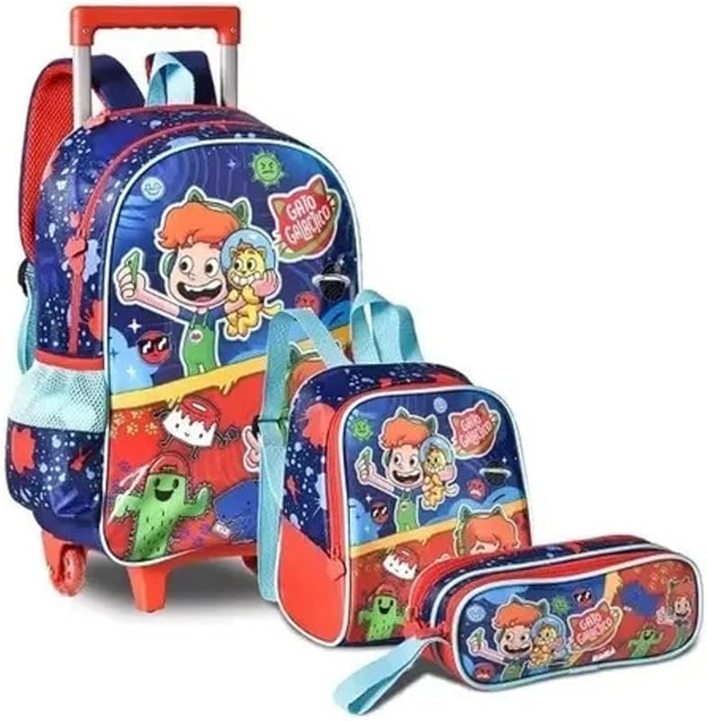 Kit Mochila Roda, Lancheira e Estojo Gato Galactico - Clio em oferta na Shopee Kit Mochila Roda, Lancheira e Estojo Gato Galactico - Clio em oferta na Shopee
