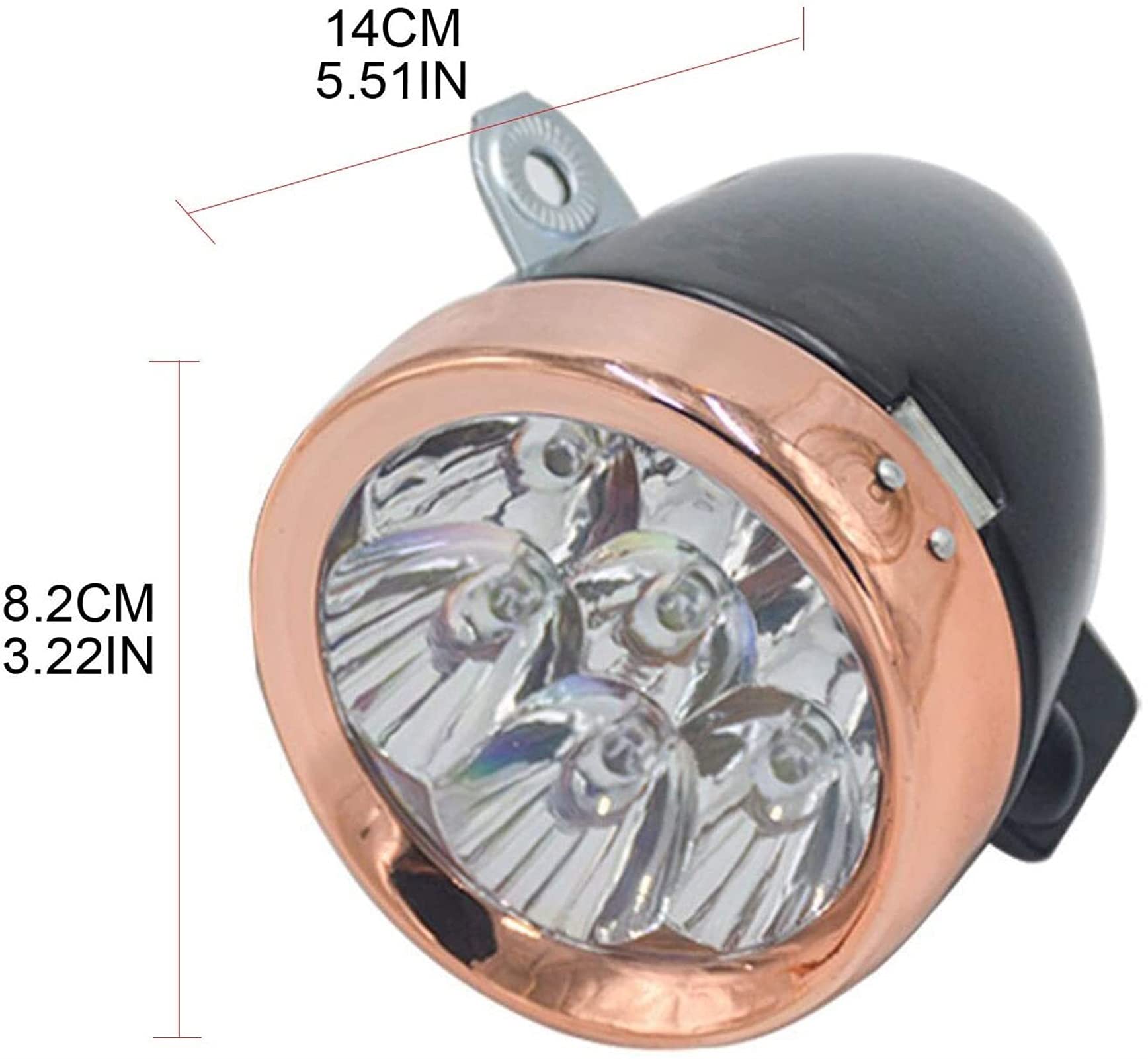 Retro usprawnione głowica rowerowa Super jasny LED Metal Chrome Rowery Reflektor