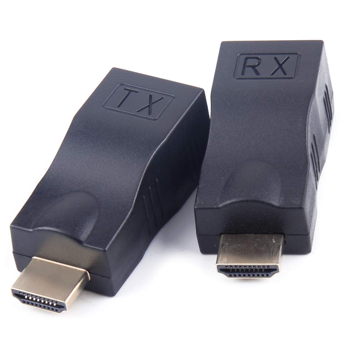 4 K 3d hdmi 30 m Extender a RJ45 sobre adaptador de señal TX RX de red Ethernet LAN y Cat 5E/6, negro