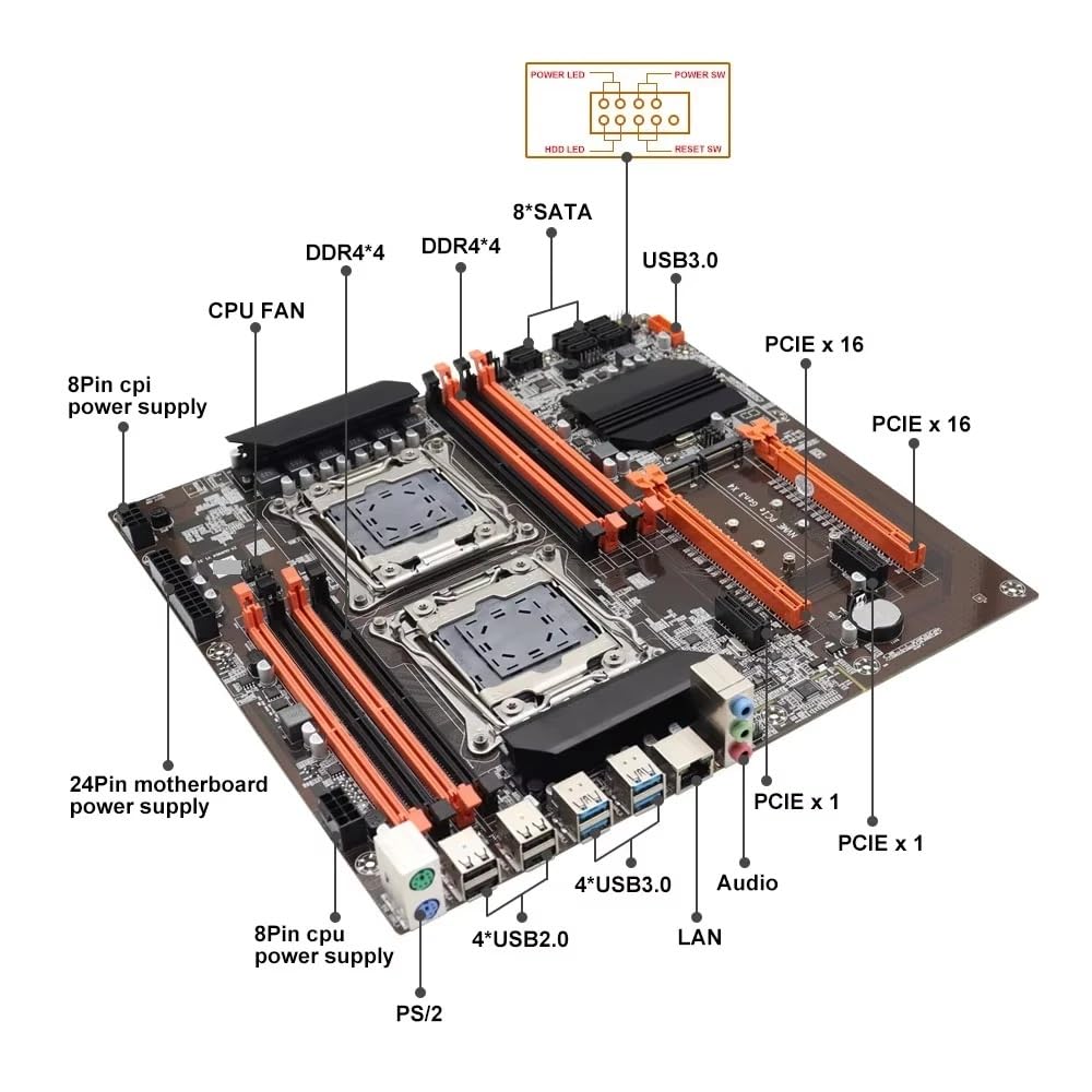 X99 デュアルマザーボード CPU付き Amazon | X99デュアルCPUマザーボードキット、LGA2011-3、E5-2650 v4