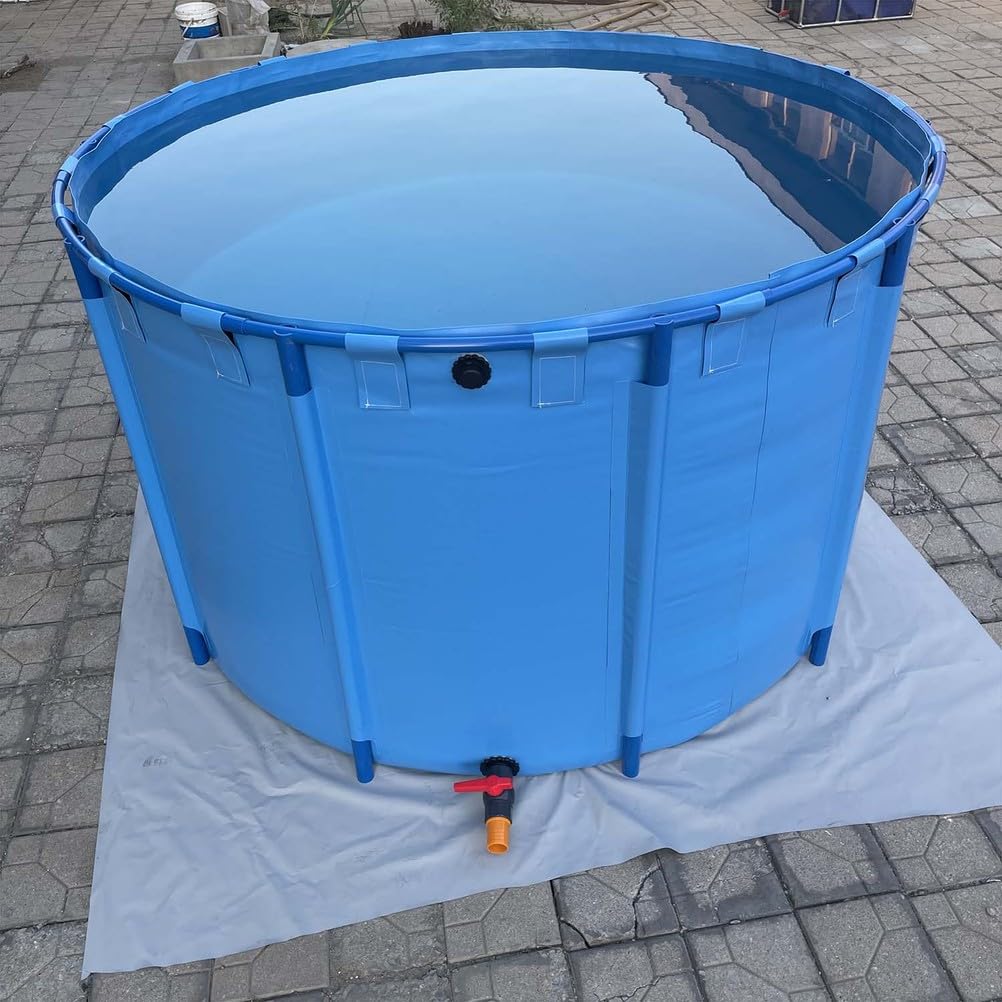 Piscine d'étang en toile anti-fuite, bac de quarantaine rigide en PVC avec vanne pour koï