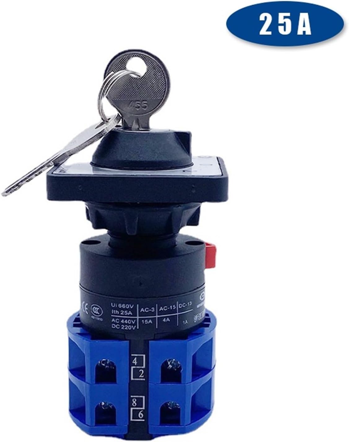 YMW26 LW26-25YS3/2S Lock Key 25A 3-Position Rotary Switch Battery car Two Groups of Dual Power switches Using Motor Reverse