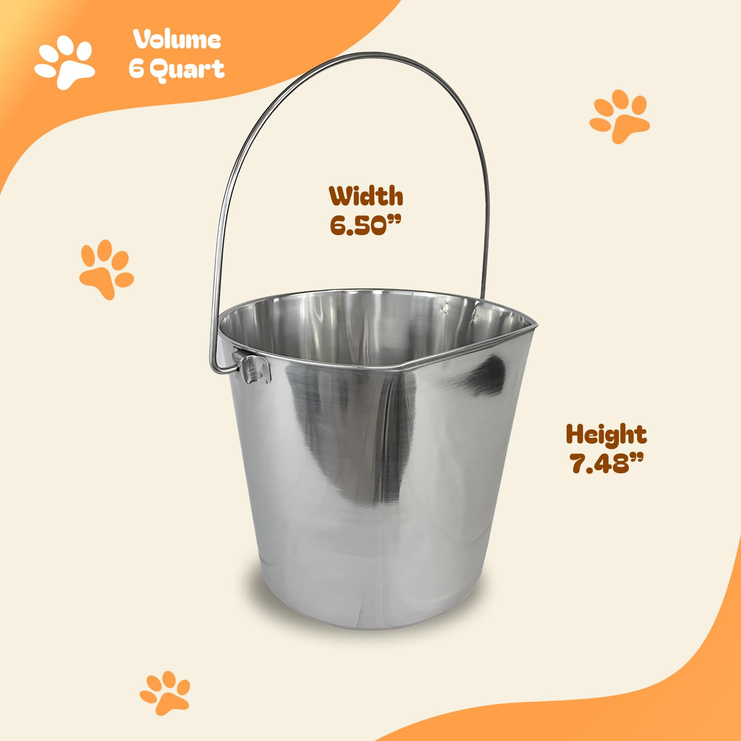 Advance Pet Products Lourd en Acier Inoxydable Seau côté Plat