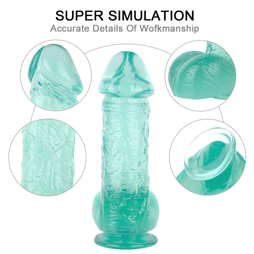Dildo con ventosa, dildo enorme, dildo grande, plug anale, giocattoli sessuali for il punto G, massaggio alla prostata, giocattoli sessuali for la masturbazione maschile e femminile(Grün)