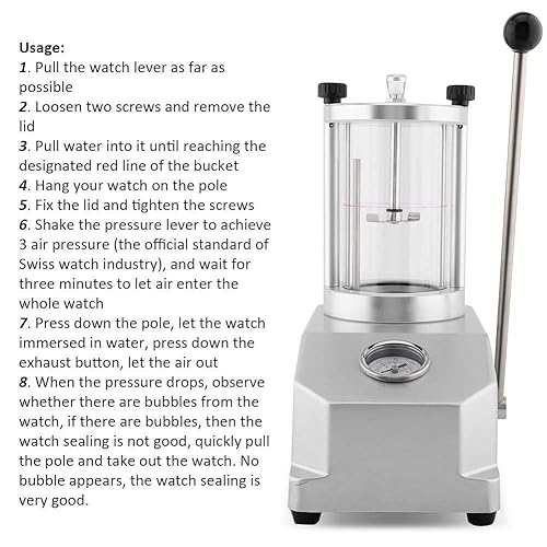 Miniatura 6 de Reloj impermeable probador herramienta, 10 bar 6 ATM 2 relojes caja resistencia presión prueba agua presión presión presión 0.3-6.0bar