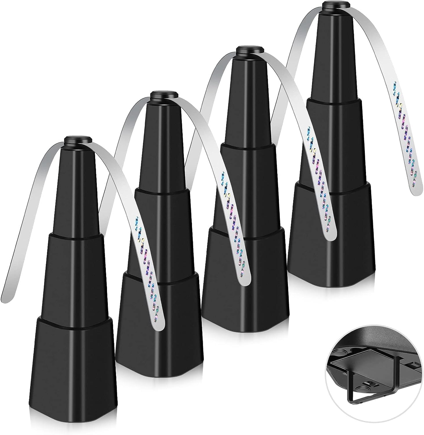 Fly Fans, Fly Repellent Fan for Tables, Table Top Fan Fly Spinner with Holographic Blades for Picnic Patio Home, Portable Fan for Indoor Outdoor Keep Deter Flies Mosquitos Away from Your Food, 4 Pack