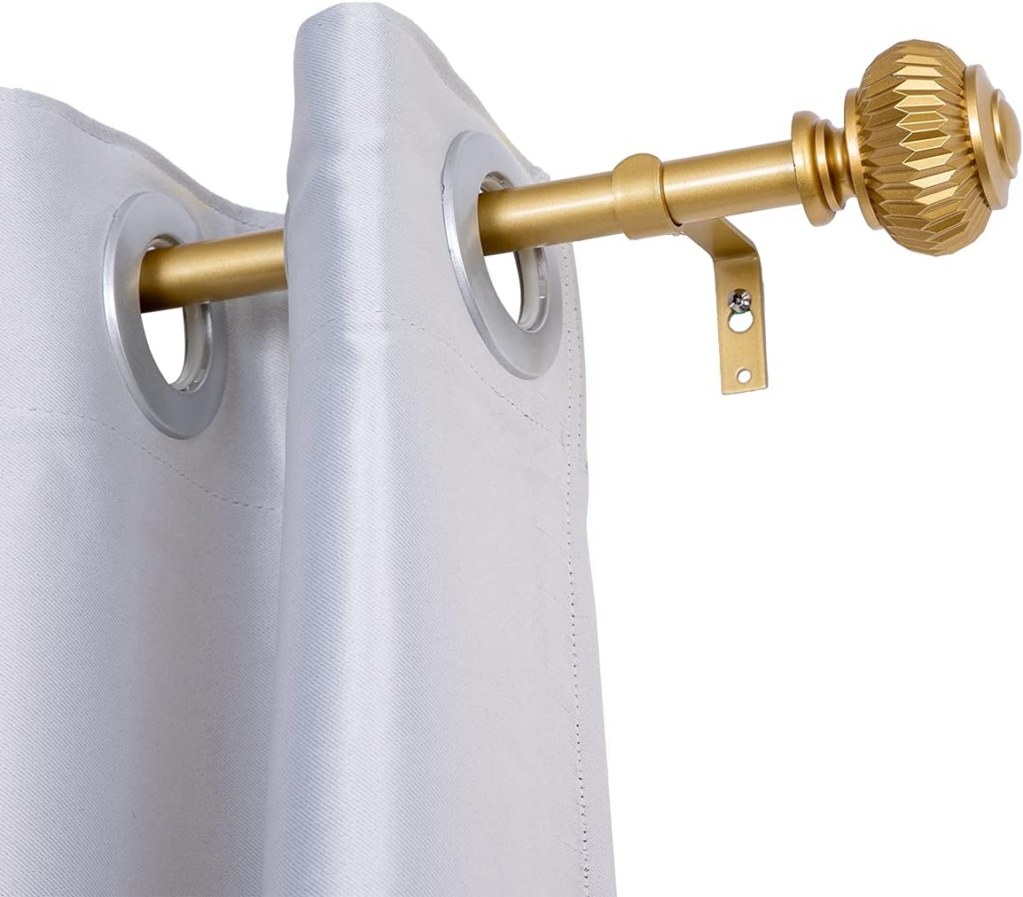 UTOPIA ALLEY Wall Mounted 3/4 Inch Curtain Rod - Curtain Rods For Windows 86 to 120 Inch, Adjustable Drapery Rods, Gold Curtain Rods, Tapestry Poles (Gold 86"-120")