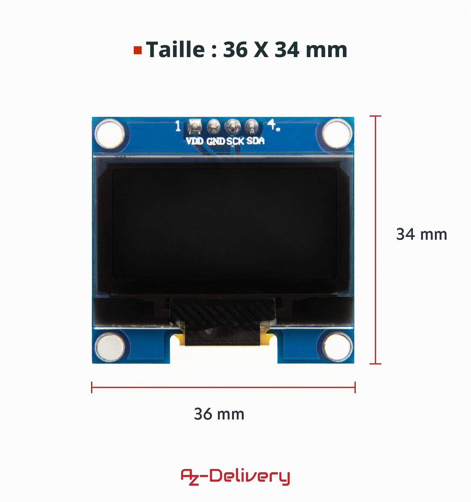 AZDelivery 3 x Écran OLED I2C 128 x 64 Pixels, Caractères de Couleur Blanche, SSH1106 1,3 Pouces Compatible avec Arduino et Raspberry Pi incluant Un E-Book!
