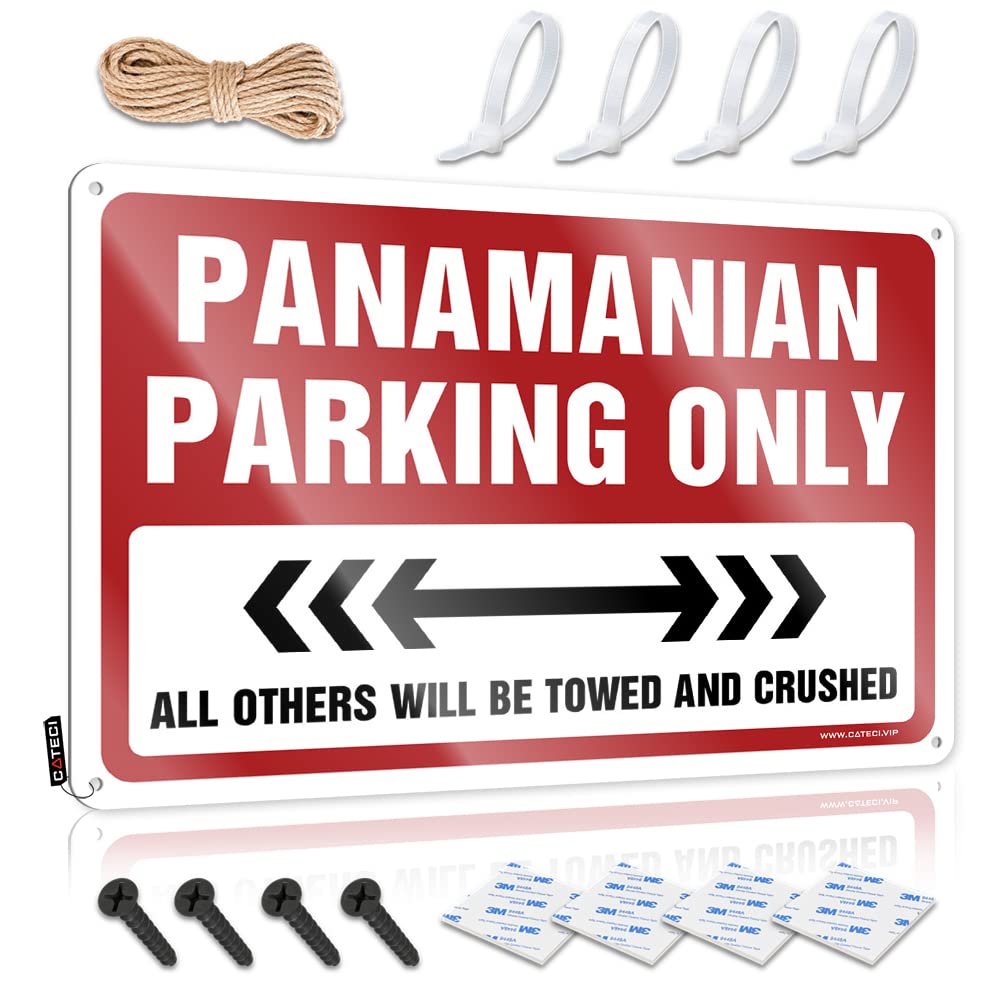 KRAZMURONGD Bedroom Door Decor Panamanian Parking Only Tin Sign Cave Door Sign Garage Tin Sign(20X30CM)
