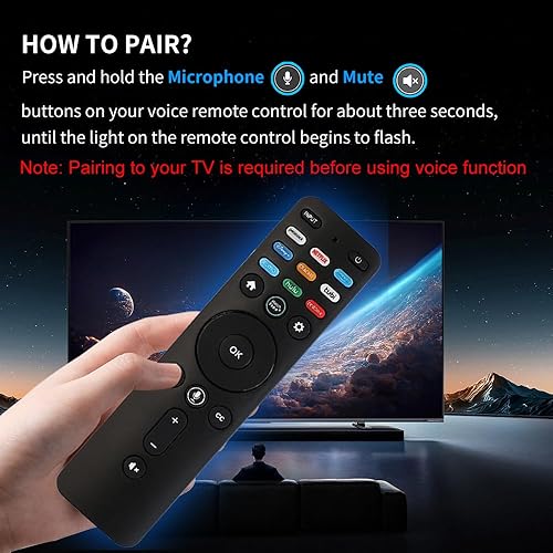 Miniatura 4 de RIVIERA Control remoto por voz para televisores inteligentes Vizio Compatible con D, E, M, P, V, PX Series Peacock Netflix PrimeVideo Disney Crackle