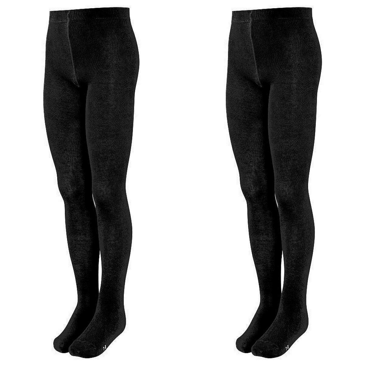 Mrao® - Collant da bambina, in morbido cotone, per scuola, per bambini, 1-13 anni, tutti i colori Nero 10-11 Anni
