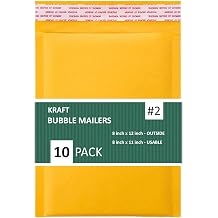 SALES4LESS - Kraft Bubble Mailers, Self-Seal, Waterproof & Cushioned Padded Envelopes for Shipping, 8.5 x 12 in 10 Pack, Gold