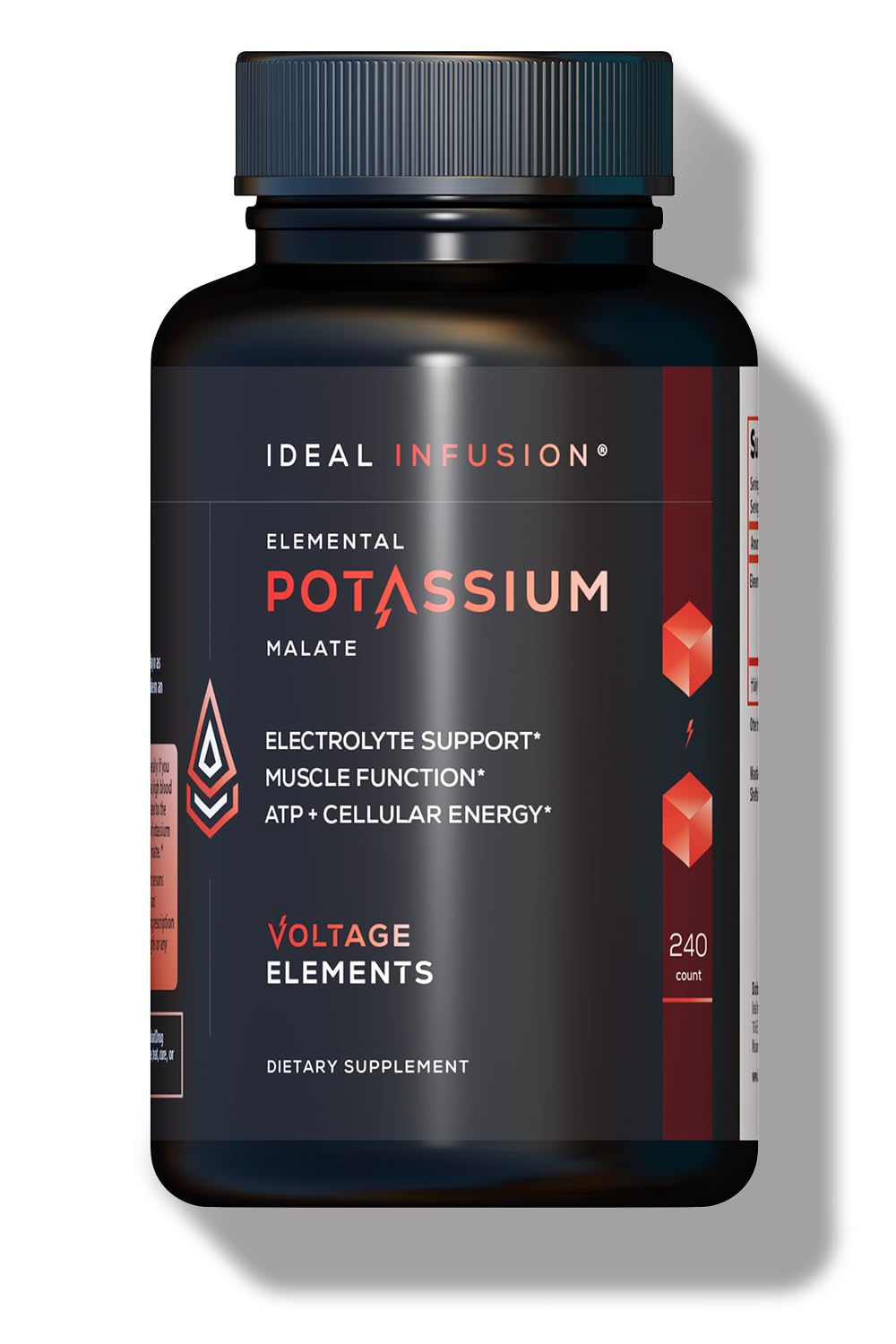 High Potency Potassium Malate 1300mg – Potassium Supplement for Electrolyte Balance, Heart, Muscle & Nerve Function – Elemental Potassium 500mg – Vegan – 240 Capsules