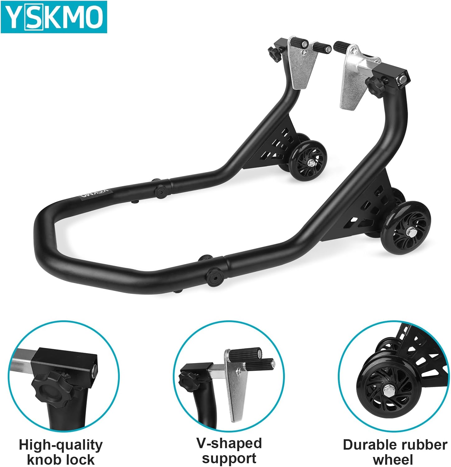 Motorcycle Front Wheel Paddock Stand, Black Clour, 500Lbs Capacity, With V Shaped Support, Easy To Lift And Install for Motorcycles, Yamaha, Suzuki, Ducati, Honda, Bmw, etc