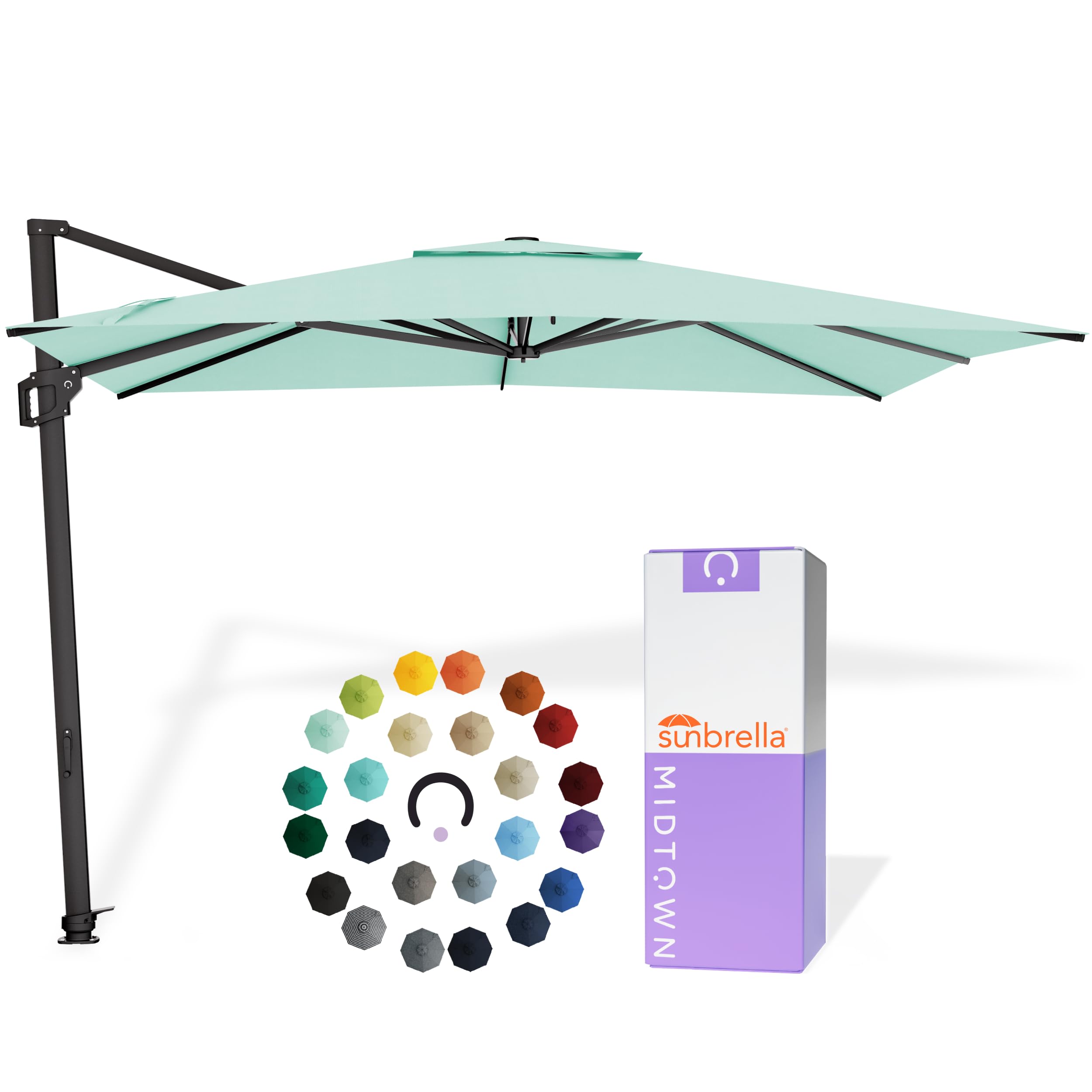 Midtown Umbrellas Grande Square - 9 x 9 Ft Cantilever Umbrella